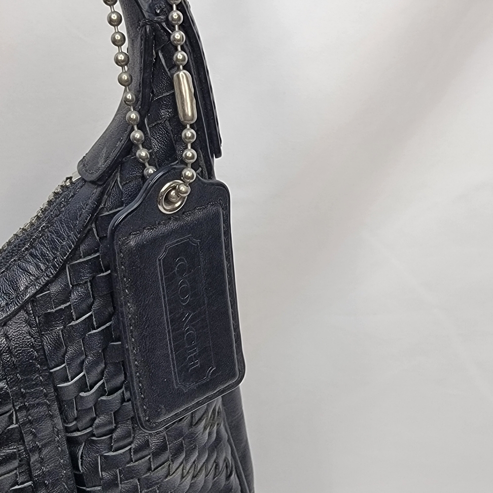RARE Coach‎ Woven Leather Hobo Bag - Picture 4 of 13